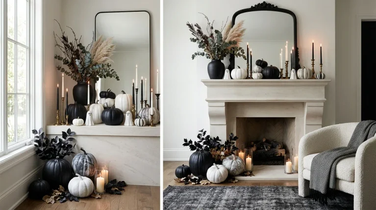 8 Black and White Halloween Decor Ideas That Feel Chic, Not Tacky